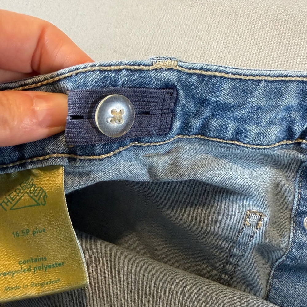 Blue Denim Button Front Mini Skirt Size 16.5 Plus Girls Women's Small Festial - Picture 8 of 10